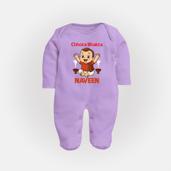 Little Bhakta Festive Full Body Suit - LILAC - New Born (Chest 7.5")