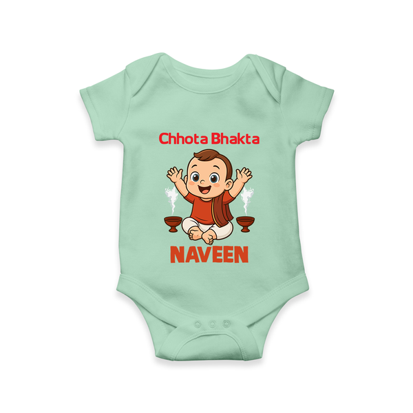 Little Bhakta Festive Romper - MINT GREEN - New Born (Chest 14")