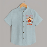 Chhota Bhakta Shirt | Personalized Baby Shirt for Little Devotee - ARCTIC BLUE - 0 - 6 Months Old (Chest 23")