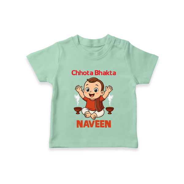 Little Bhakta Festive  T Shirt  - MINT GREEN - 0-5 Months Old (Chest 17")