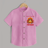 Shubho Durga Puja Shirt | Custom Baby Shirt for Durga Celebration - BABY PINK - 0 - 6 Months Old (Chest 23")