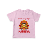 Shubh Durga Puja Goddess Face Art  T Shirt  - BABY PINK - 0-5 Months Old (Chest 17")