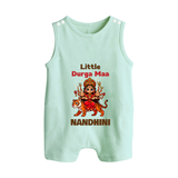 Little Durga Maa Tiger Rider Button Romper - MINT GREEN - New Born (Chest 18")