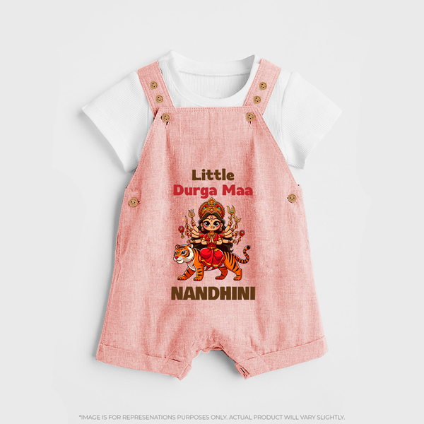 Little Durga Maa Tiger Rider Dungaree - PEACH - 0 - 5 Months Old (Chest 18")