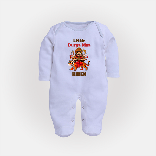 Little Durga Maa Sleep Suit | Personalized Baby Sleep Suit for Festival Spirit - BABY BLUE - New Born (Chest 7.5")