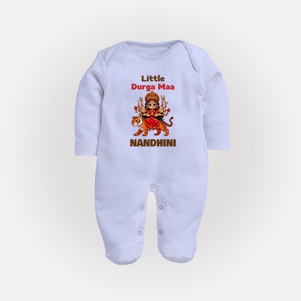 Little Durga Maa Tiger Rider Full Body Suit - BABY BLUE - New Born (Chest 7.5")