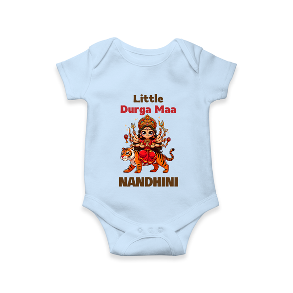 Little Durga Maa Tiger Rider Romper - BABY BLUE - New Born (Chest 14")