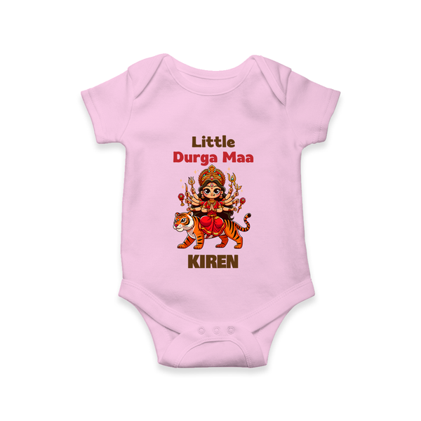 Little Durga Maa Romper | Personalized Baby Romper for Festival Spirit - BABY PINK - New Born (Chest 14")