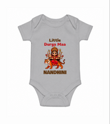 Little Durga Maa Tiger Rider Romper - GREY - New Born (Chest 14")