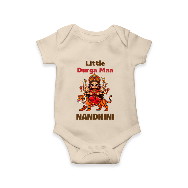 Little Durga Maa Tiger Rider Romper - IVORY - New Born (Chest 14")
