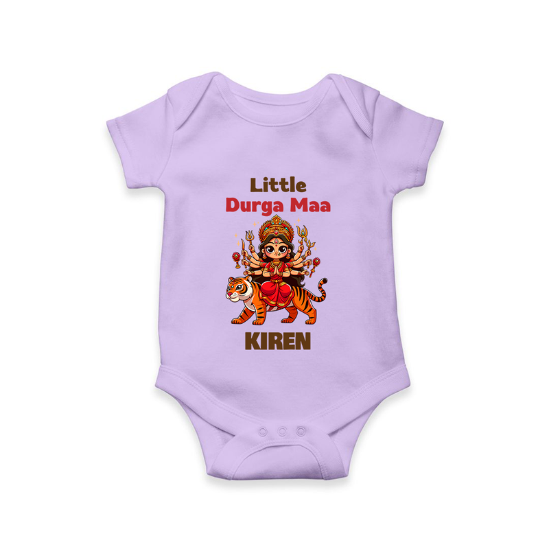Little Durga Maa Romper | Personalized Baby Romper for Festival Spirit - LILAC - New Born (Chest 14")