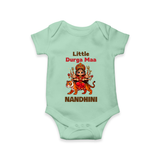 Little Durga Maa Tiger Rider Romper - MINT GREEN - New Born (Chest 14")