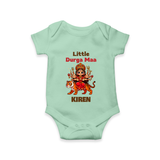 Little Durga Maa Romper | Personalized Baby Romper for Festival Spirit - MINT GREEN - New Born (Chest 14")