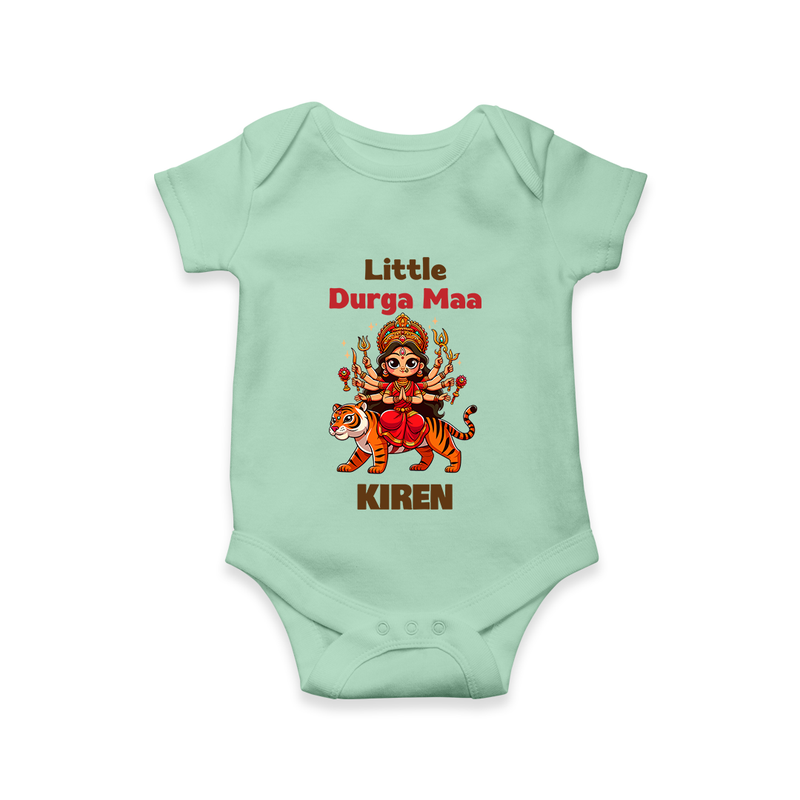 Little Durga Maa Romper | Personalized Baby Romper for Festival Spirit - MINT GREEN - New Born (Chest 14")