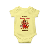 Little Durga Maa Romper | Personalized Baby Romper for Festival Spirit - PASTEL YELLOW - New Born (Chest 14")