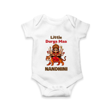 Little Durga Maa Tiger Rider Romper - WHITE - New Born (Chest 14")