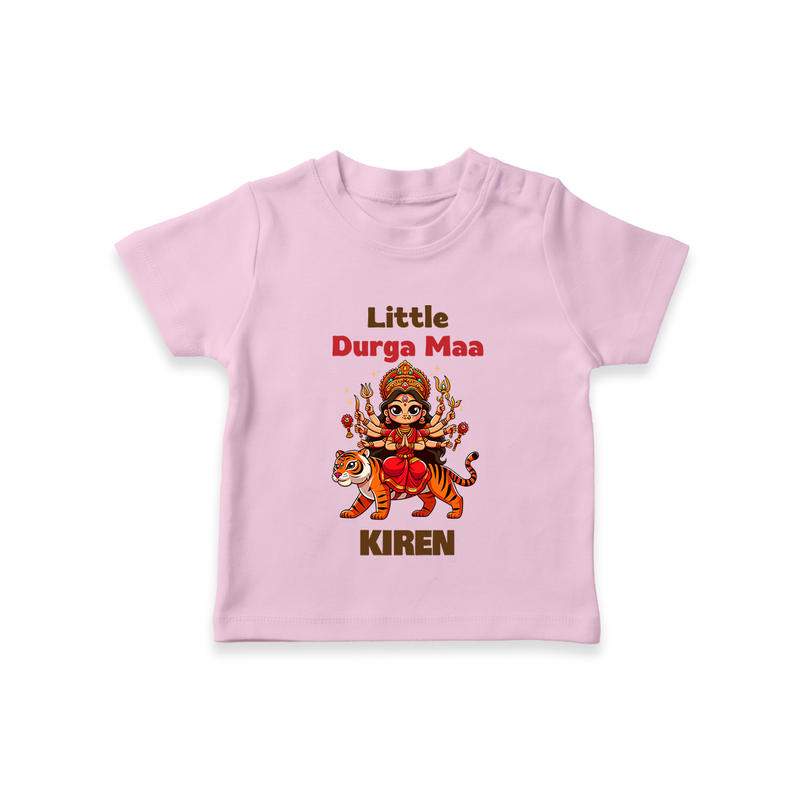 Little Durga Maa Tshirt | Personalized Baby Tshirt for Festival Spirit - BABY PINK - 0-5 Months Old (Chest 17")
