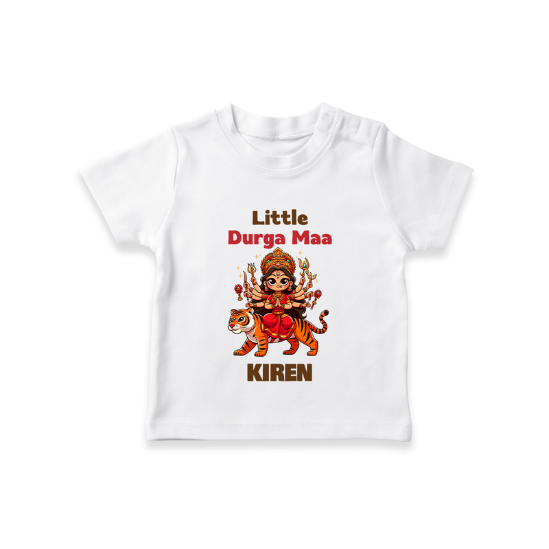 Little Durga Maa Tshirt | Personalized Baby Tshirt for Festival Spirit - WHITE - 0-5 Months Old (Chest 17")