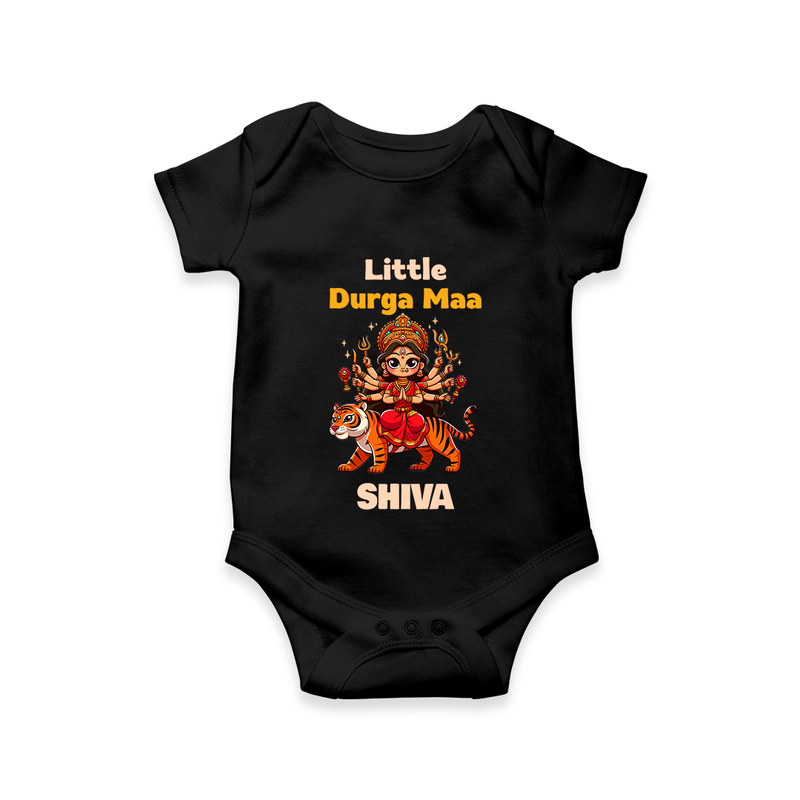Little Durga Maa Romper | Personalized Baby Romper for Festival Spirit - BLACK - New Born (Chest 14")