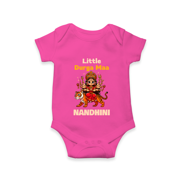 Little Durga Maa Tiger Rider Romper - HOT PINK - New Born (Chest 14")