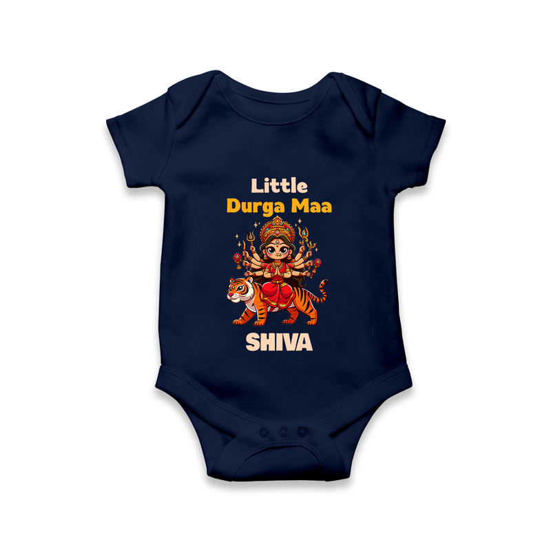 Little Durga Maa Romper | Personalized Baby Romper for Festival Spirit - NAVY BLUE - New Born (Chest 14")