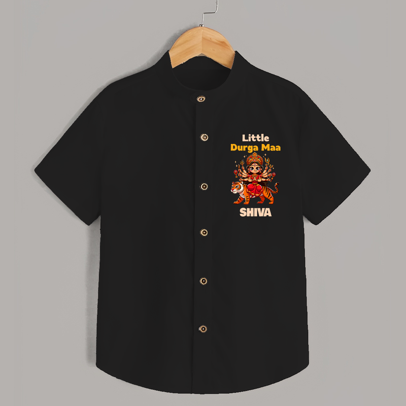 Little Durga Maa Shirt | Personalized Baby Shirt for Festival Spirit - BLACK - 0 - 6 Months Old (Chest 23")