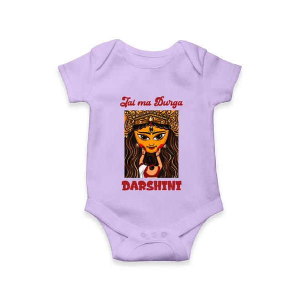 Jai Maa Durga Traditional Artwork Romper - LILAC - New Born (Chest 14")