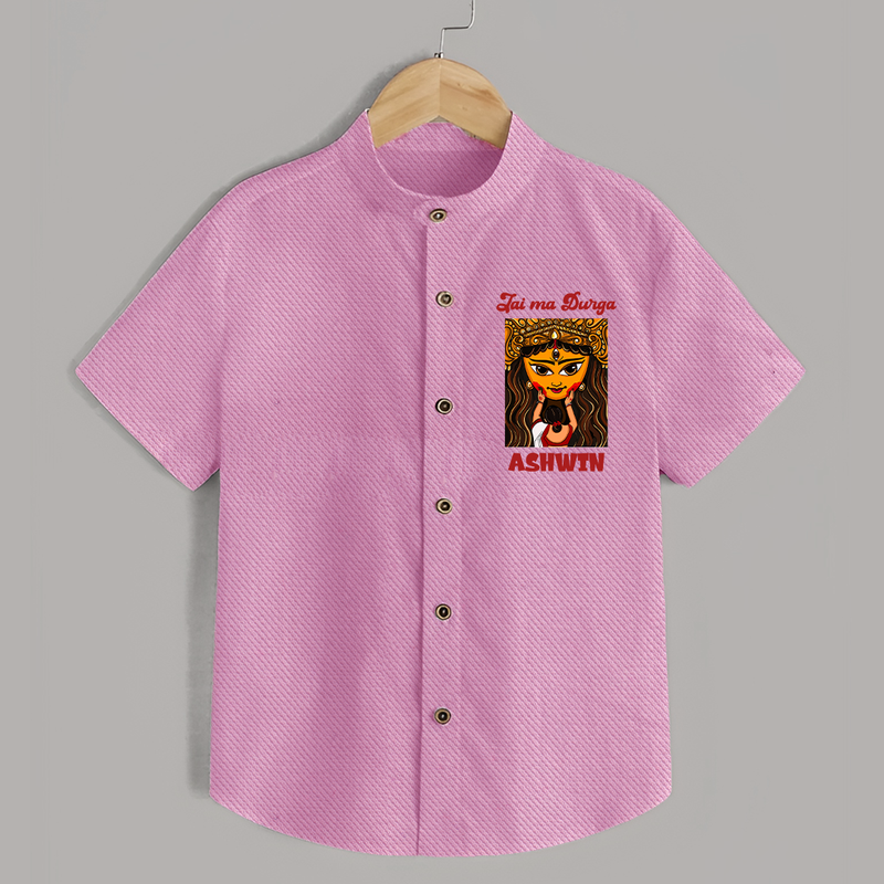 Jai Ma Durga Shirt | Custom Baby Shirt for Durga Blessings - BABY PINK - 0 - 6 Months Old (Chest 23")