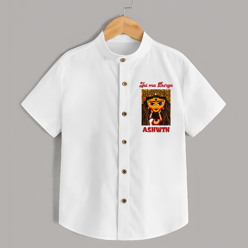Jai Ma Durga Shirt | Custom Baby Shirt for Durga Blessings - WHITE - 0 - 6 Months Old (Chest 23")