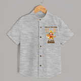 Aaya Hai Maa Durga Ka Utsav Shirt | Personalized Baby Shirt for Navratri - GREY - 0 - 6 Months Old (Chest 23")