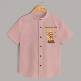 Aaya Hai Maa Durga Ka Utsav Shirt | Personalized Baby Shirt for Navratri - PEACH - 0 - 6 Months Old (Chest 23")