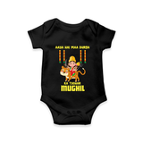 Aaya Hai Maa Durga Ka Utsav Romper | Personalized Baby Romper for Navratri - BLACK - New Born (Chest 14")