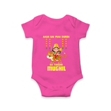 Aaya Hai Maa Durga Ka Utsav Romper | Personalized Baby Romper for Navratri - HOT PINK - New Born (Chest 14")