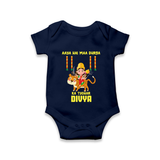 Aaya Hai Maa Durga Festive Celebration Romper - NAVY BLUE - New Born (Chest 14")