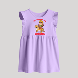 Jai Sherawali Maa Baby Frock | Custom Baby Frock for Festival Devotion - LILAC - 0 - 3 Months Old (Chest 17")