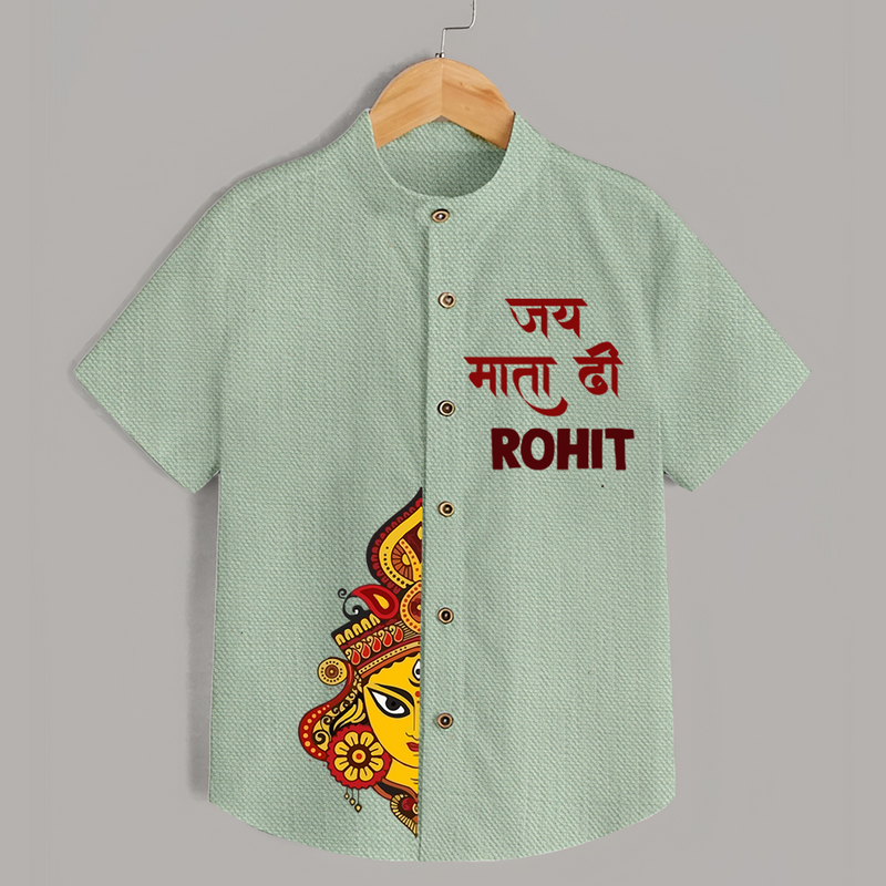Navratri's Little Star Shirt | Personalized Kids Shirt for Festival Fun - MINT GREEN - 0 - 6 Months Old (Chest 23")