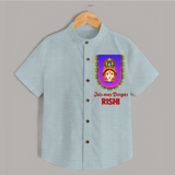 Jai Ma Durga Shirt | Custom Kids Shirt for Navratri Festivities - ARCTIC BLUE - 0 - 6 Months Old (Chest 23")