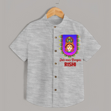 Jai Ma Durga Shirt | Custom Kids Shirt for Navratri Festivities - GREY - 0 - 6 Months Old (Chest 23")