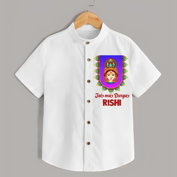 Jai Ma Durga Shirt | Custom Kids Shirt for Navratri Festivities - WHITE - 0 - 6 Months Old (Chest 23")