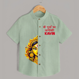 Maa Durga Artistic Face Devotional  Shirt - MINT GREEN - 0 - 6 Months Old (Chest 23")