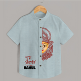  Durga Devi Traditional Face Art  Shirt - ARCTIC BLUE - 0 - 6 Months Old (Chest 23")