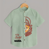  Durga Devi Traditional Face Art  Shirt - MINT GREEN - 0 - 6 Months Old (Chest 23")