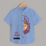  Durga Devi Traditional Face Art  Shirt - SKY BLUE - 0 - 6 Months Old (Chest 23")