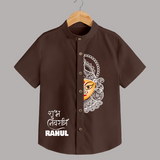  Durga Devi Traditional Face Art  Shirt - CHOCOLATE BROWN - 0 - 6 Months Old (Chest 23")