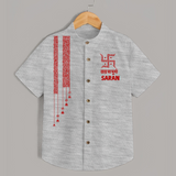 Maa Durga Minimal Art Devotional  Shirt - GREY - 0 - 6 Months Old (Chest 23")