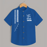 Maa Durga Minimal Art Devotional  Shirt - COBALT BLUE - 0 - 6 Months Old (Chest 23")
