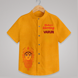  Victory To Maa Durga Devotional  Shirt - CHROME YELLOW - 0 - 6 Months Old (Chest 23")