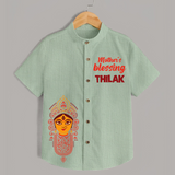  Victory To Maa Durga Devotional  Shirt - MINT GREEN - 0 - 6 Months Old (Chest 23")