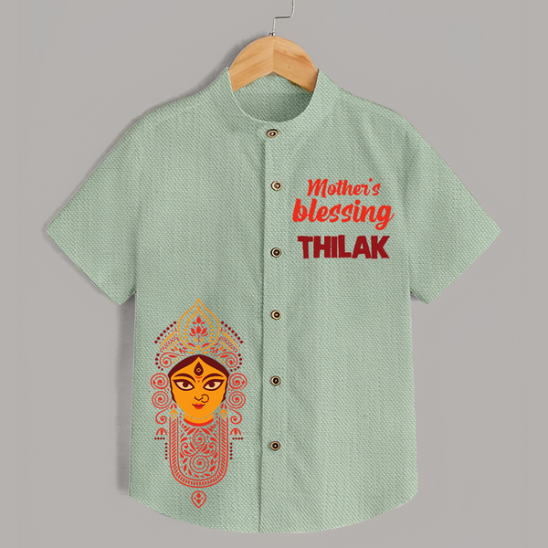  Victory To Maa Durga Devotional  Shirt - MINT GREEN - 0 - 6 Months Old (Chest 23")
