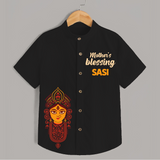  Victory To Maa Durga Devotional  Shirt - BLACK - 0 - 6 Months Old (Chest 23")